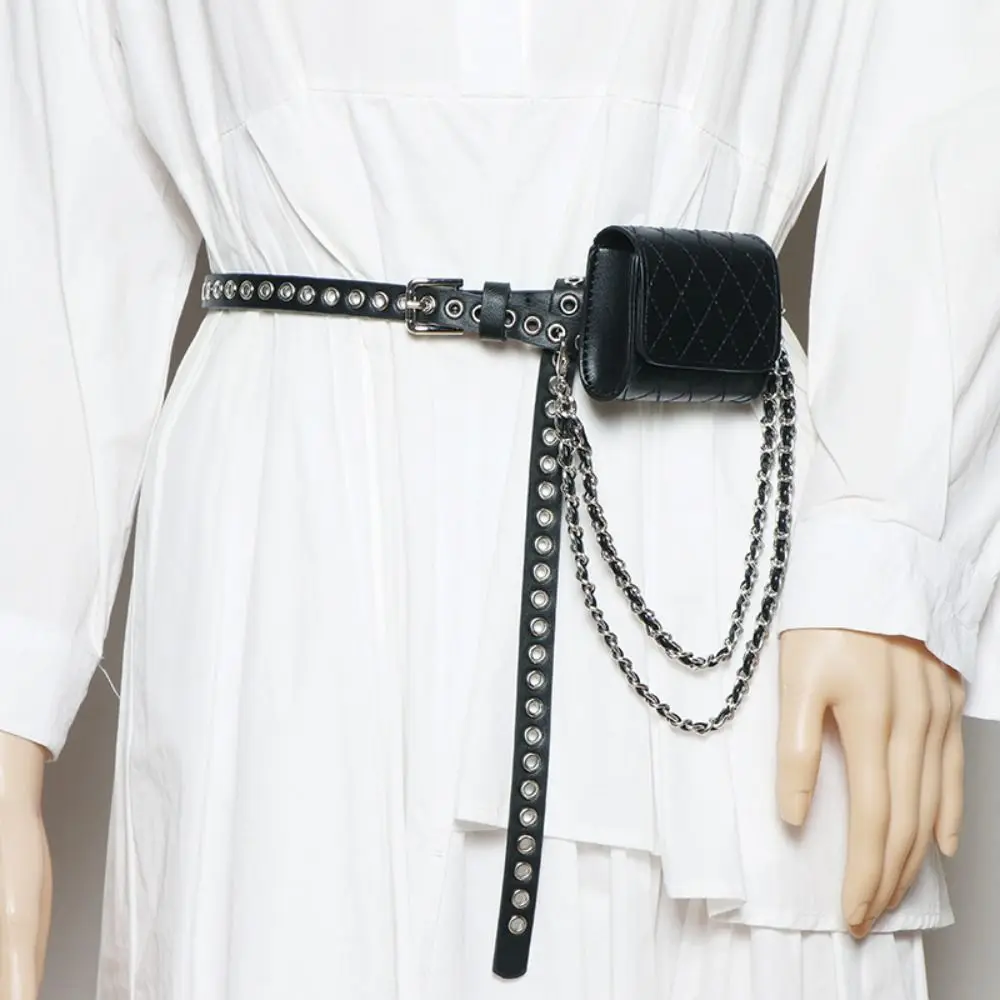 الموضة الكورية نمط المرأة الخصر حقيبة بولي Silver حزام الفضة الخصر حقيبة ريترو حقيبة صغيرة المرأة حقيبة بحزام الإناث #4