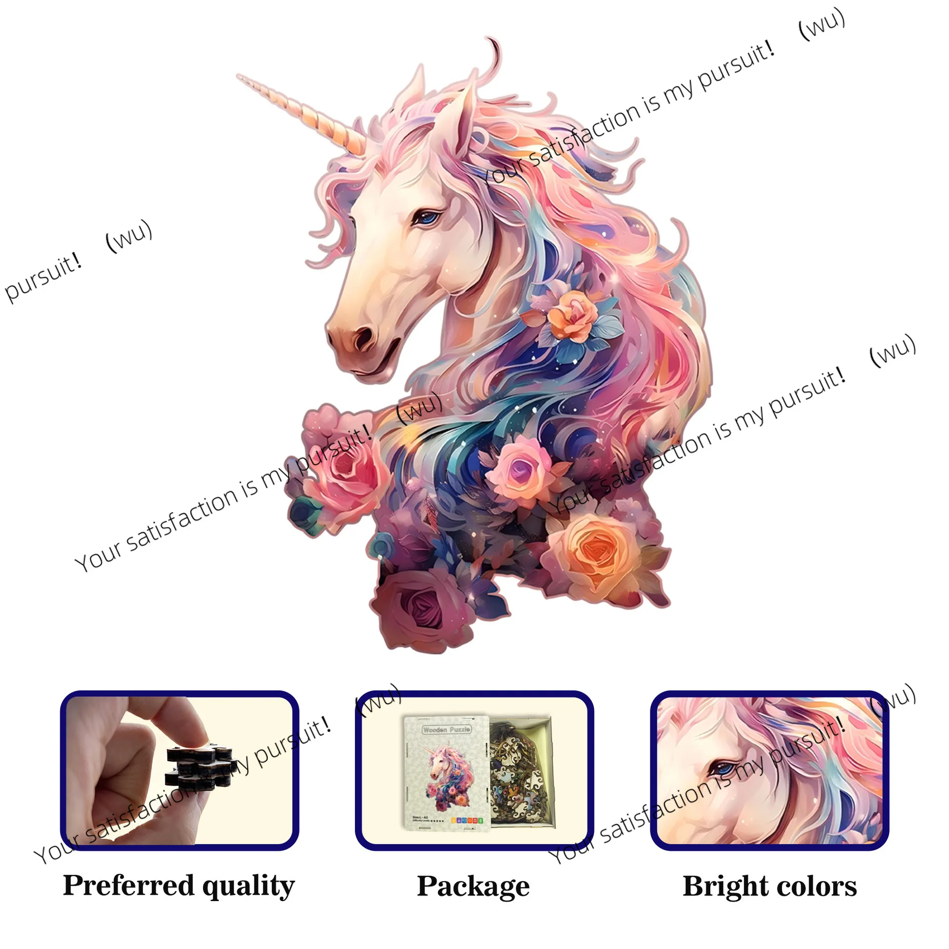 Wooden Unicorn Puzzle Irregular Alien Puzzle Gift Unzip Game