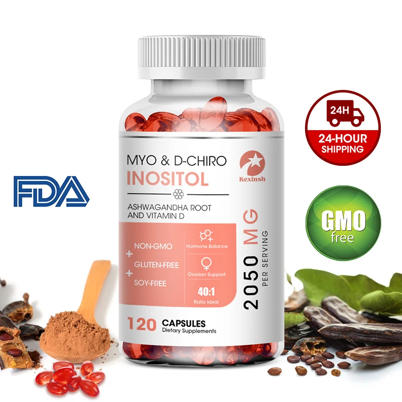 

Kexinsh Myo & D-Chiro Inosito Supplement 2050mg Capsule with Ashwagandha Root and Vitamin D Fertility Women Healthy