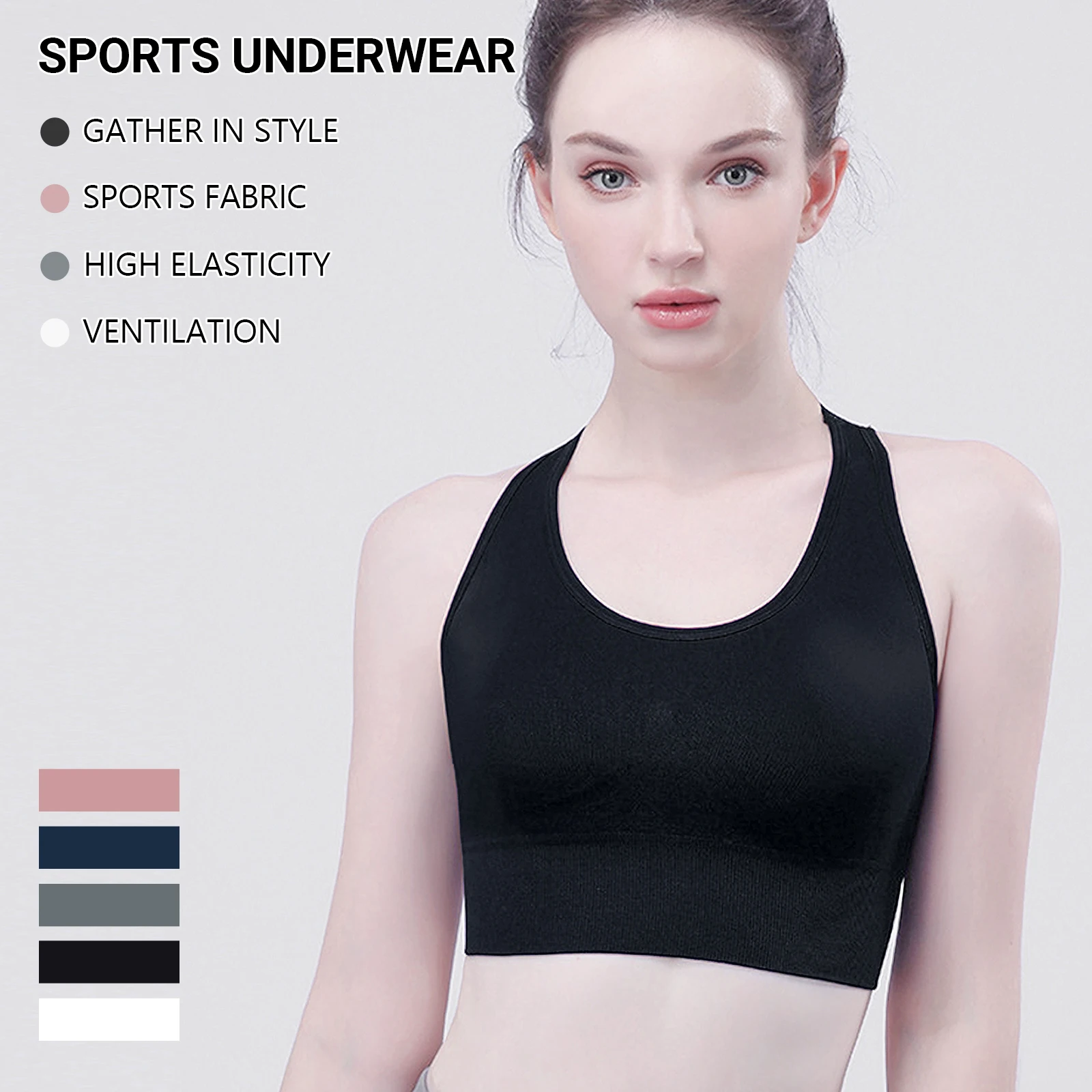 

IUSIBRALEA Women's Sports Bra Wire-Free High Impact Support Yoga Running Gym Workout Seamless Breathable Moisture-Wicking Bras