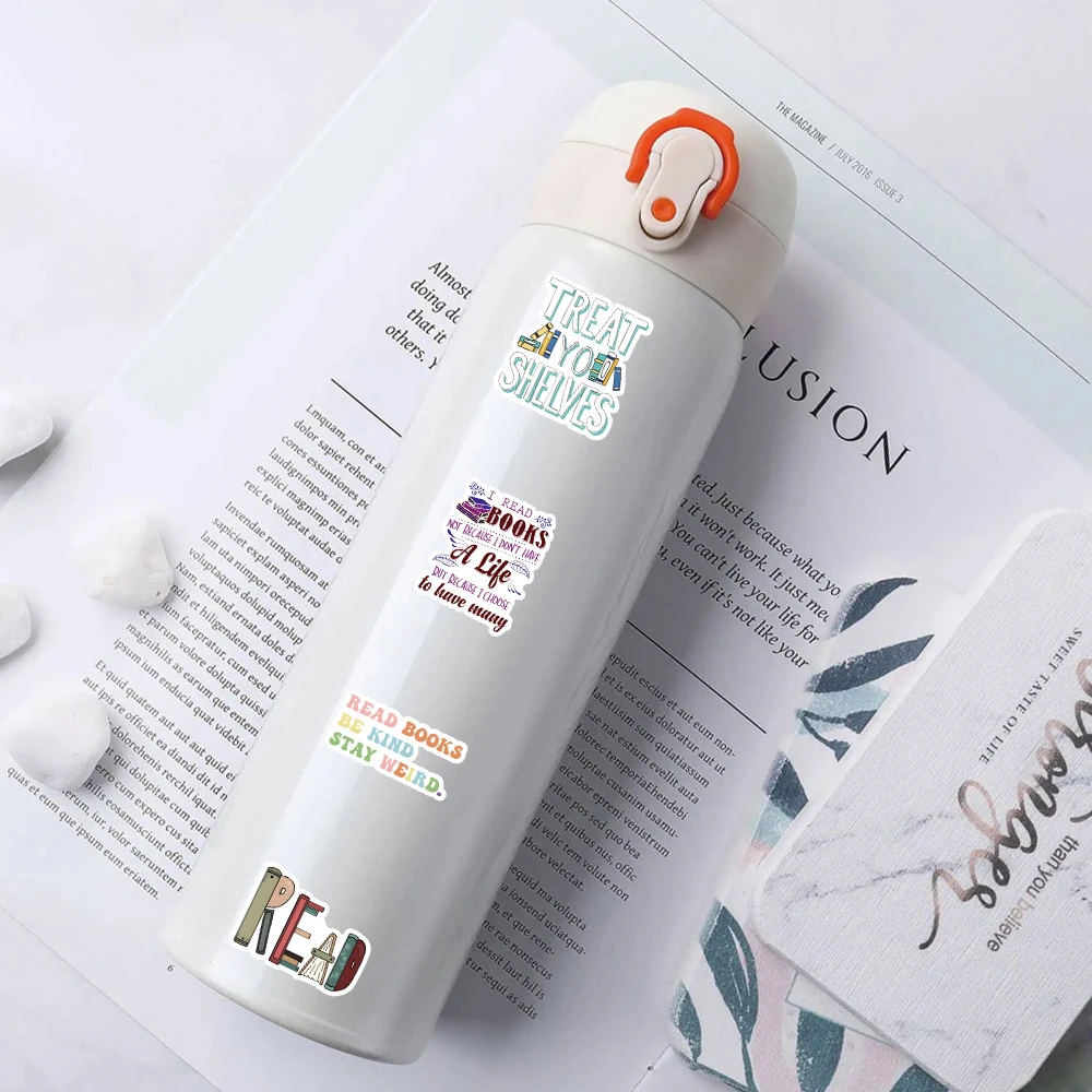 10/30/50 قطعة كتاب القراءة الكتابة على الجدران ملصقات مضحك الإبداعية الكرتون ملصق مقاوم للماء DIY بها بنفسك سجل القصاصات المحمول الهاتف الشارات بالجملة #6