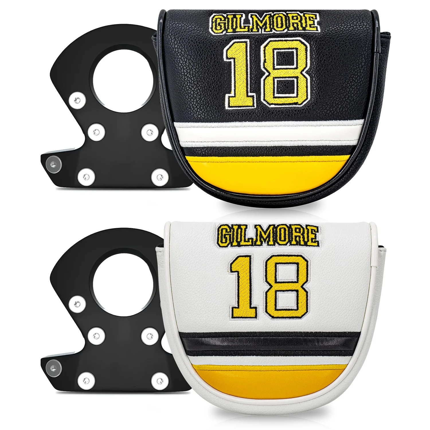 

1pc Magnetic PU Golf Putter Headcover with Embroidered /Patch Compatible for Mallet Putters, Durable Magnetic Closure Cover