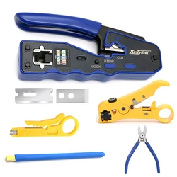 Ensemble d'outils de sertissage rj45, pince réseau, dénudeur de câble Ethernet, pince coupante, pince à fil, pince, pince, pince, clip, LAN, cat5, catinspectés, cat6, 8P, rj 45