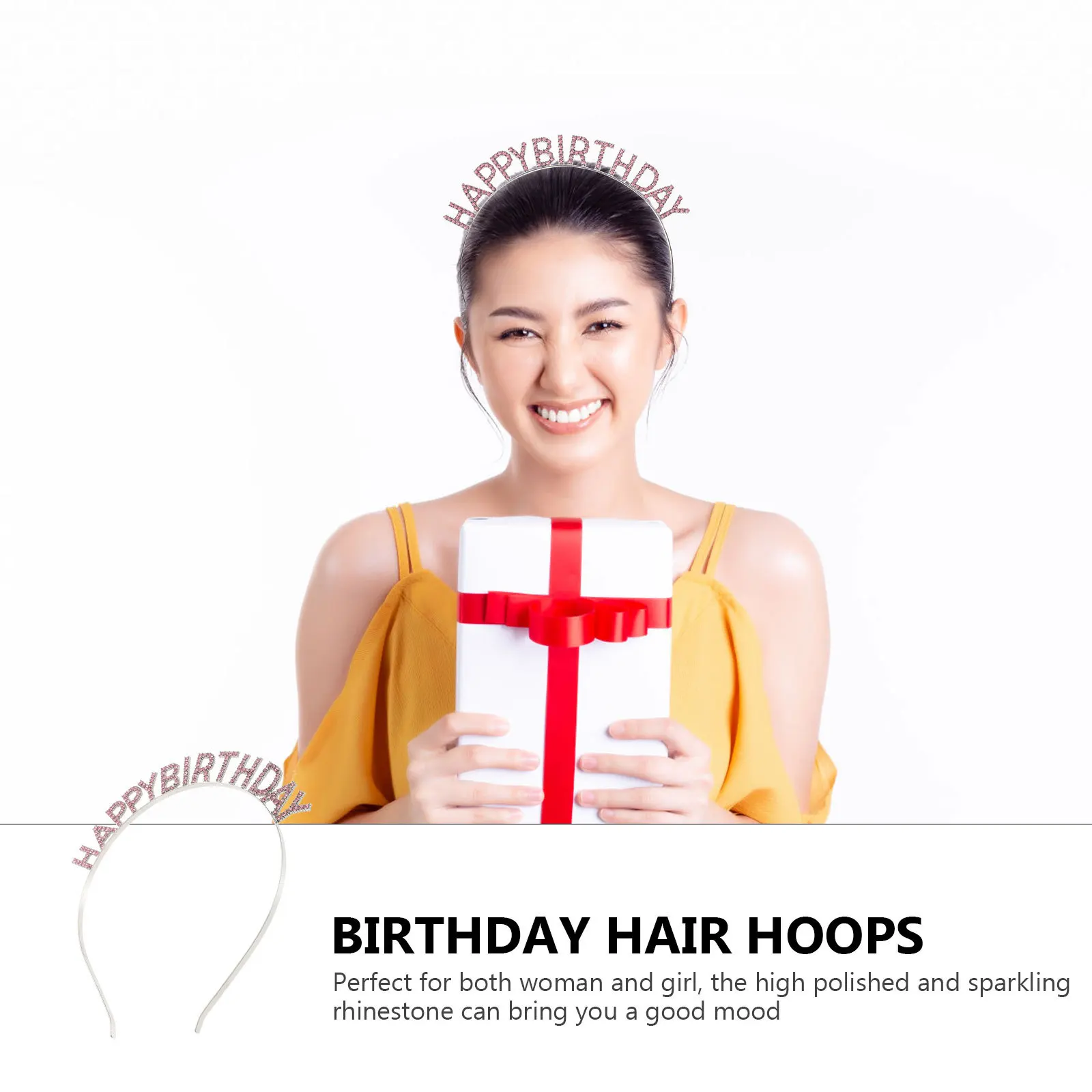 

Birthday Hair Hoops Rhinestone Design Delicate Party Headband Happy Birthday Letter Hairband Party Hair Accessory