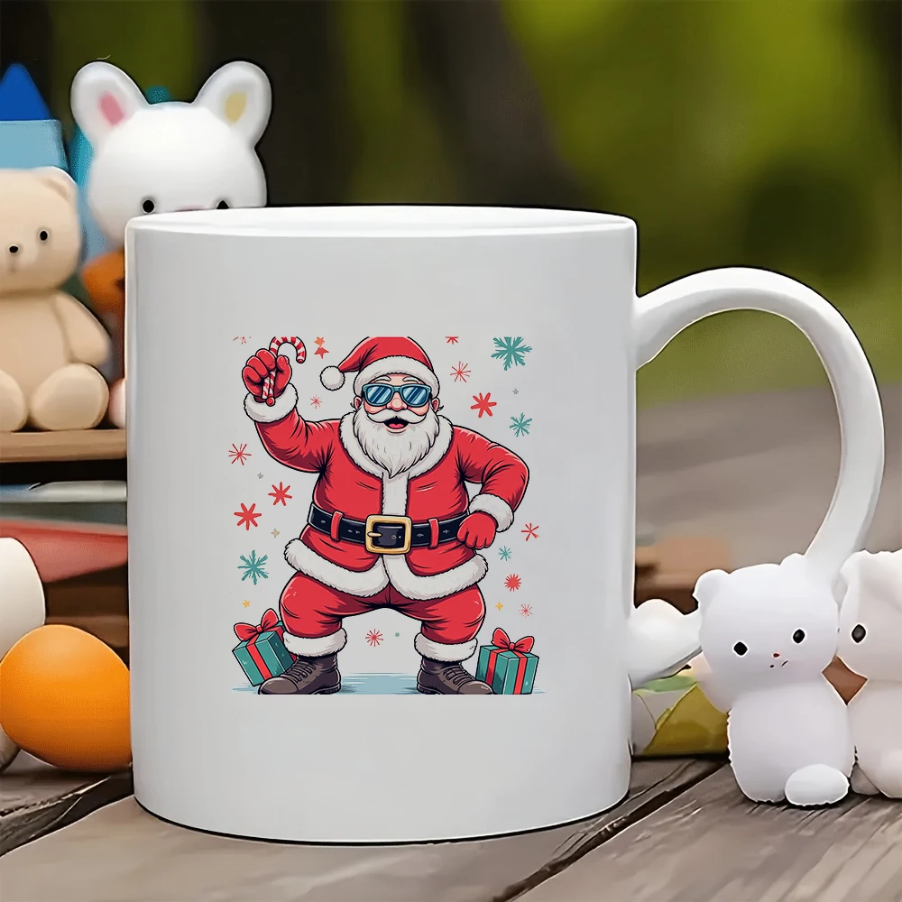 

11oz Cup + cartoon Santa Claus + Christmas Water Cup Kids Cup Family Office Coffee Cup Christmas Gift