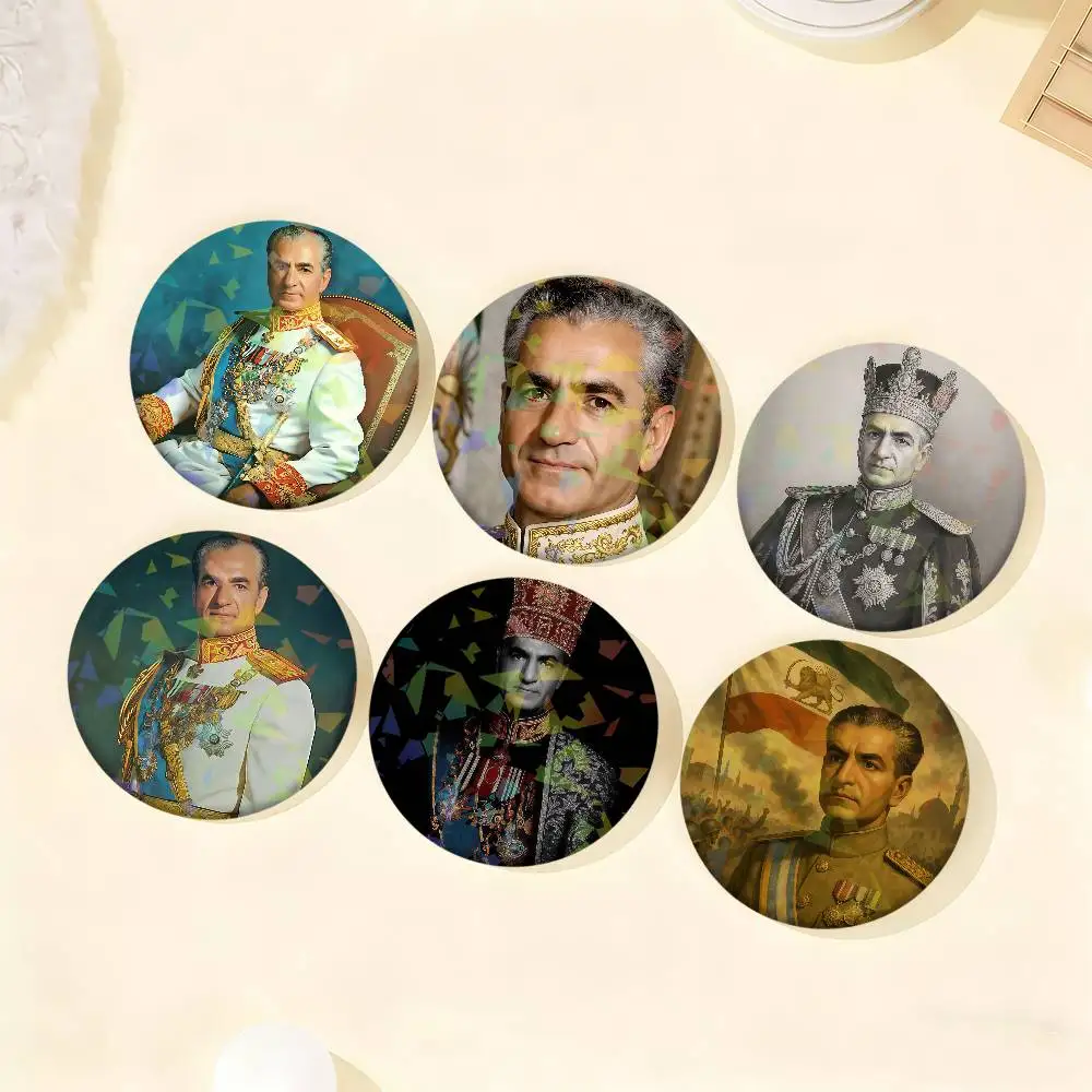 Mohammad Reza P-Pahlavi Abzeichen-Set, Glasglanz-Anstecknadel, Rucksack-Kostüm-Geschenk, Dekoration, Geburtstag, Emaille-Pin, Taschenbrosche