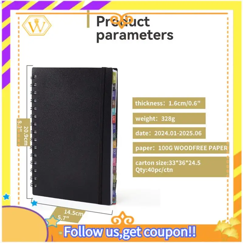 Weekly Appointment Book Plan Book Schedule Book Plan Book Rollovers Notebook Black Durable