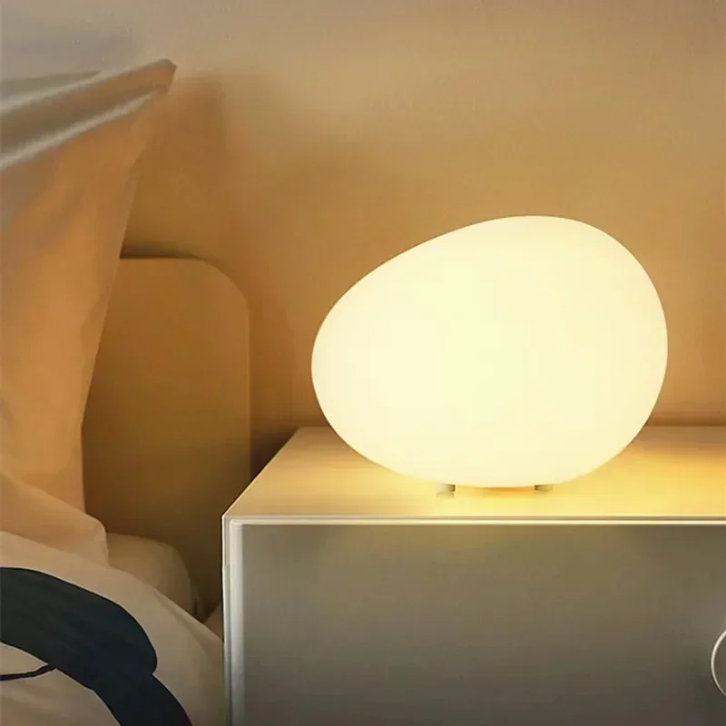 Minimalist Atmosphere Table Light Cobblestone Night Light Modern Top Decorative Lamp Romantic Desk Bedside Table Lamp