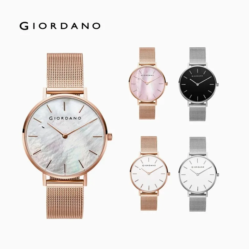 GIORDANO Fashion Women's Watch Stainless Steel Strap Commercial Watch Waterproof and Scratch Resistant Women's Watch