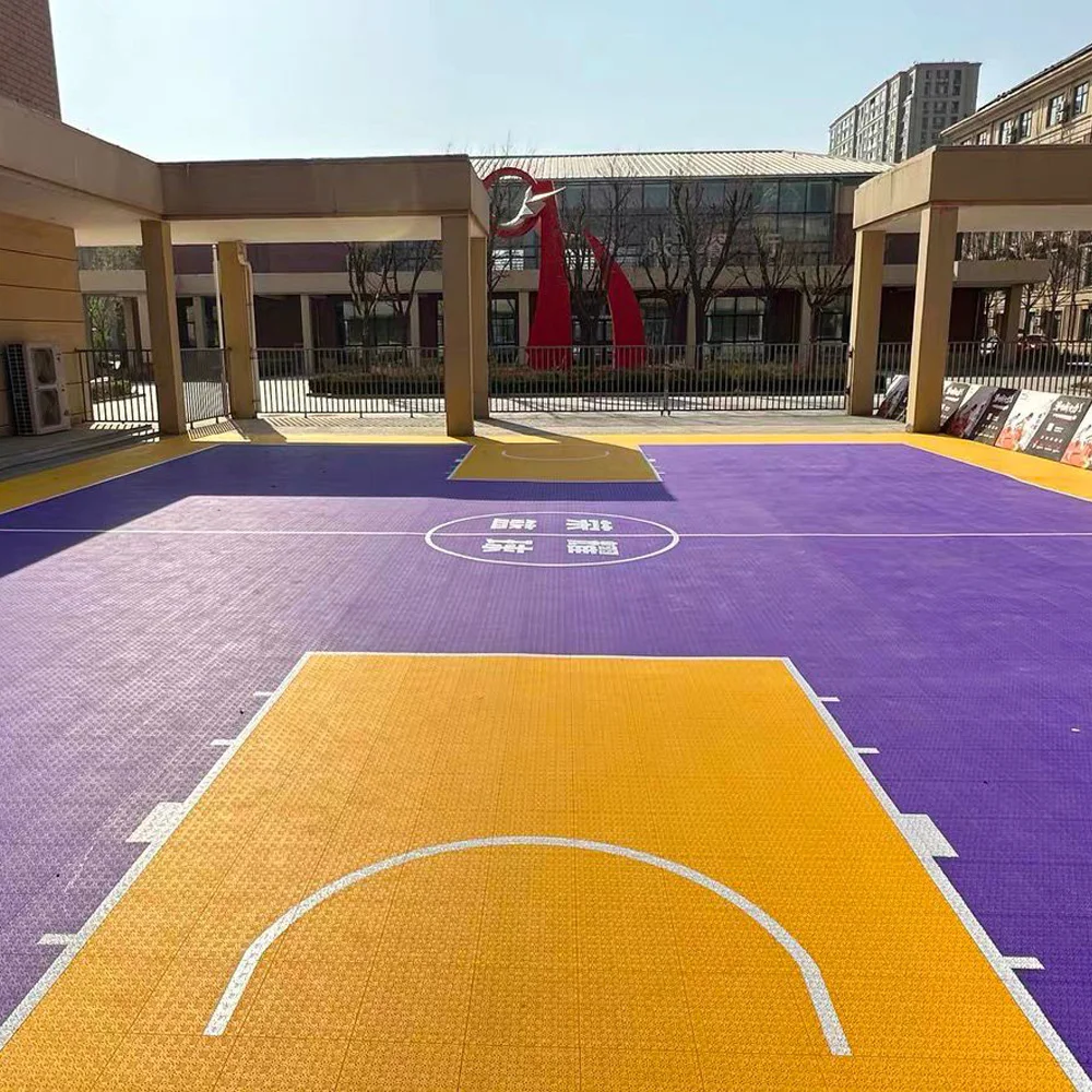 Beable屋外バスケットボールコートフロア、高品質pp素材、ライン付きのさまざまなスポーツコート建設に適しています