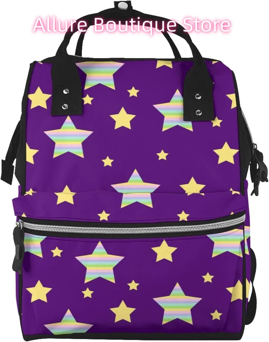 

Colorful Stars Diaper Bag Backpack for Women Large Capacity Nappy Bag Multifunction Waterproof Mummy Backpacks for Mom Dad Essen