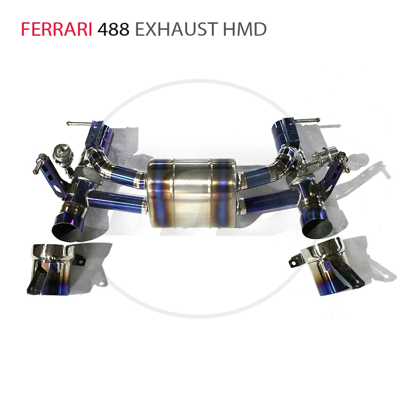 HMD Exhaust Pipe Manifold Downpipe for Ferrari 488 GTB 3.9T Auto Replacement Modification Electronic Valve Gold Edition