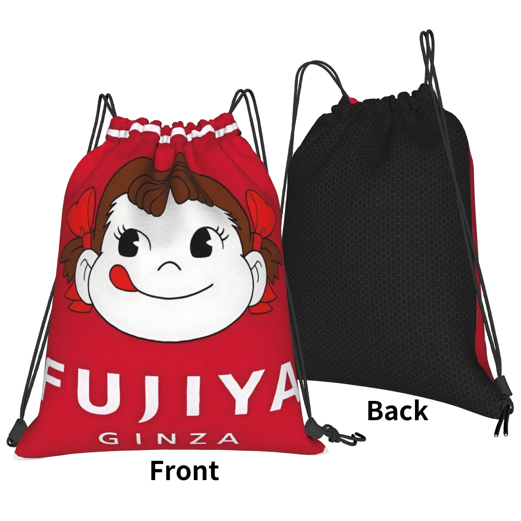 Fujiyaa Retro Cute Girl Cartoon Portable Hiking Riding Gym Drawstring Storage Sporty Backpacks