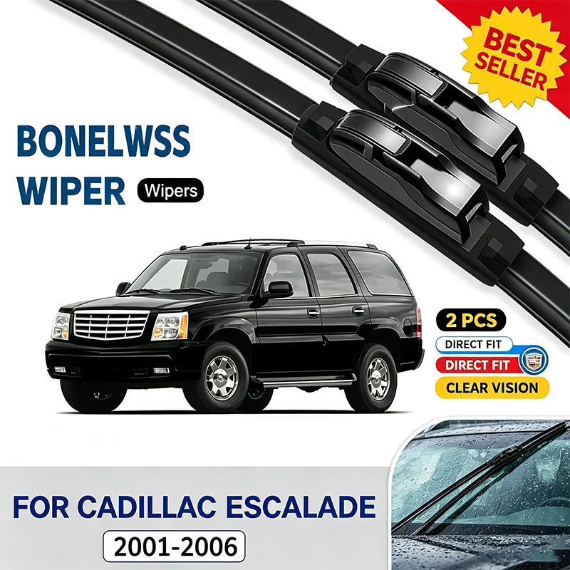 Premium Quality Auto Windshield Wipers For Cadillac Escalade 2001-2006 2pcs Rubber Front Wiper Blades All-Weather Clear Vision
