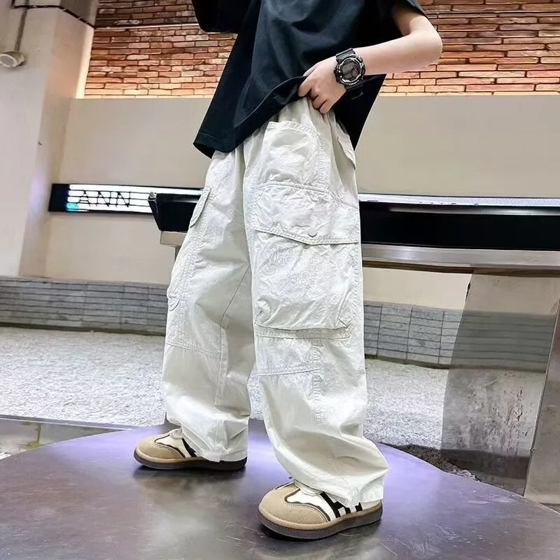 

Boys' Summer Thin Straight-leg Pants 2025 New Trend Loose Wide-leg Pants Children's Ruffian Handsome Casual Sports Trousers