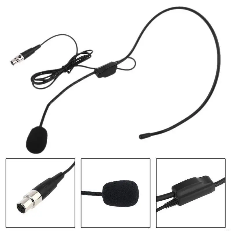 103F Universal XLR 3 Pin Microphone for Head Wear Guide Condenser Mic For Loudspeaker for Tour Guide Teaching Lecture