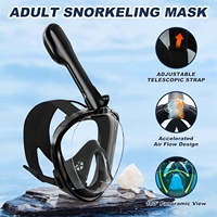Full Face Snorkel Mask Dry Top 180 Degree Panoramic View Snorkeling Mask Anti-Leak Anti-Fog with Mount For Gopro Sport Camera