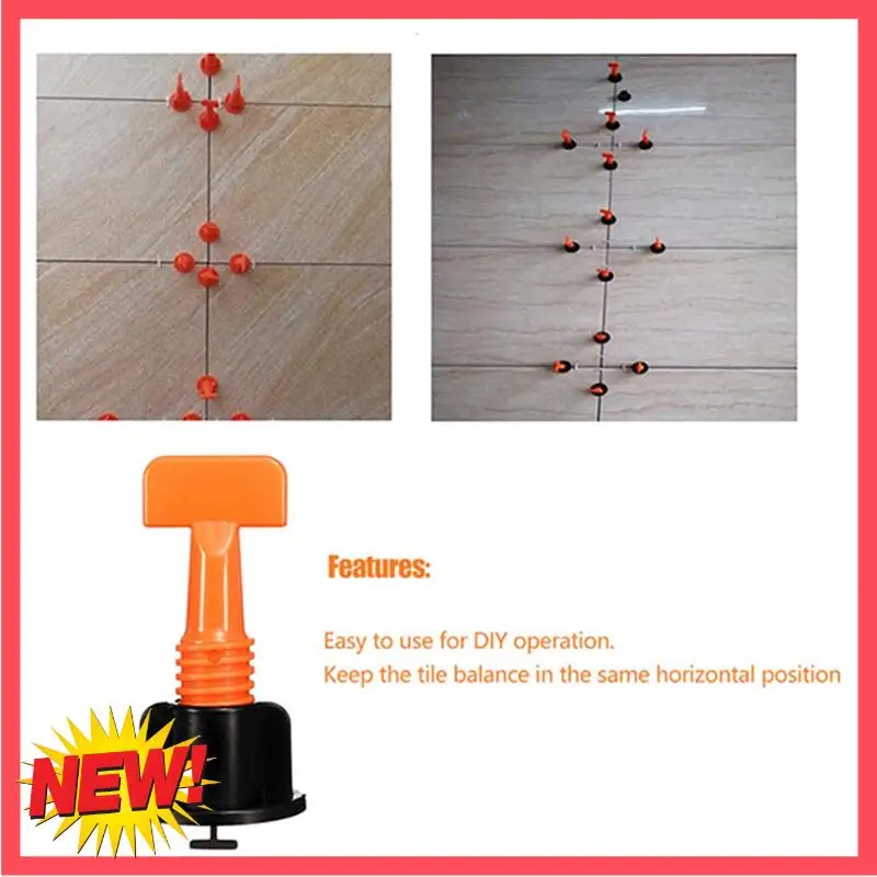 

B17C 50 Set Tile Leveling System Kit With Tile Leveler & Special Wrenches & 2Mm Tile Spacers Easy To Use