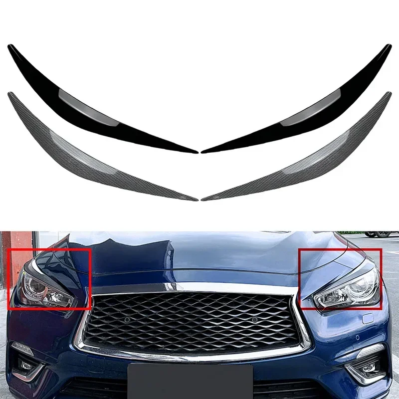 

Car headlight headlamp eyelids eyebrow cover decorative trim for Infiniti Q50 Q50s Q60 2014-2023