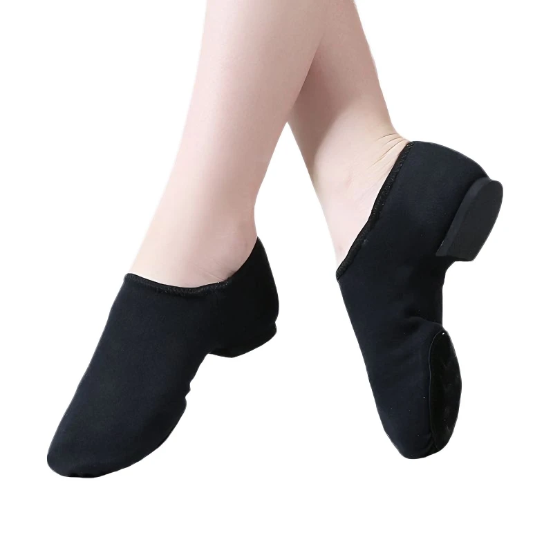 

USHINE Women Stretch Canvas Jazz Dance Shoes Slip On Soft Split Sole Adult Training Ballet Practice Dancing Sneakers