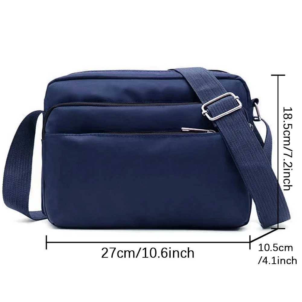 Whitemarble Letter Series Pattern Large Capacity Travel and Commuting Storage Blue Bag Multi-layer One Shoulder Crossbody Bag