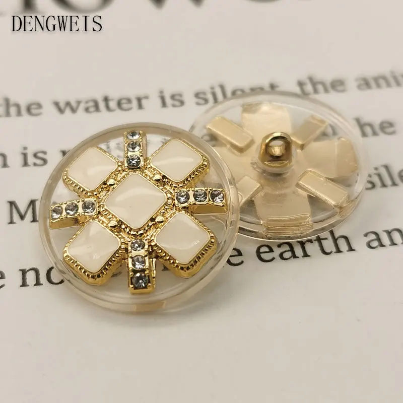 Fashionable And High-end Rhinestones Diamond Decor Metal Buttons for Clothing Coat Sewing Buttons Sewing Accessories Handmade