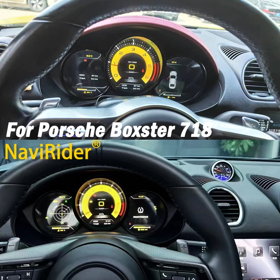 

Для Porsche Boxster 718 2016-2023 новое обновление ЖК-дисплея автомобильный цифровой кластерный прибор CockPit спидометр приборной панели HD экран