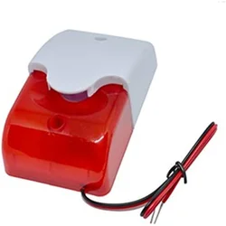 DC9 to 12V Wired Strobe Siren Red Light Sound Flash Buzzer Siren Home Security Alarm System Electric Fence Security Siren 110dB