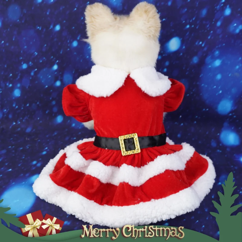 

Christmas Dog Clothes Winter Pet Dress Xmas Dog Clothing Costume Apparel Pomeranian Poodle Bichon Frise Schnauzer Dog Outfit