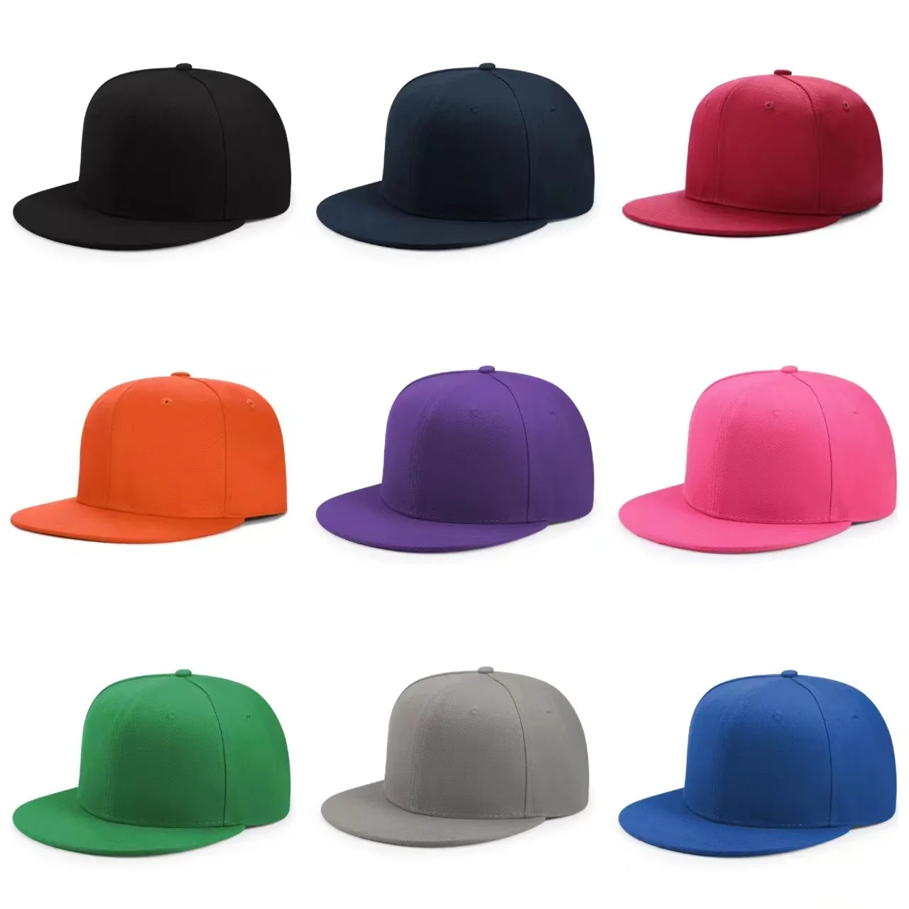 Gorras de béisbol para hombres y mujeres Unisex Hip Hop Color sólido ala plana Snapback sombreros para mujeres Primavera Verano sombrero para el sol baile callejero Kpop