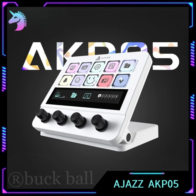 Ajazz Akp05 Mechanical Macro Keyboard Lcd Display Multi Function Programming Desktop Controller CustomDesktop Assistant Gifts
