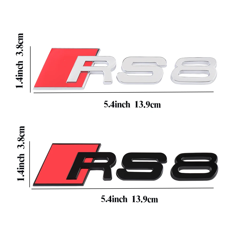 3D ABS Car Sticker Body Trunk Fender Badge Decoration Decal Auto Modification Accessorie for Audi RS3 RS4 RS5 RS6 RS7 RS8 Emblem