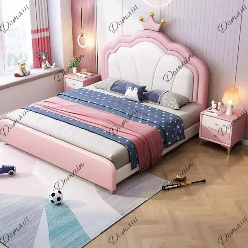 XX Children Double Bed Queen Girls Design Tatami Sun Multifunctional Beauty Bed Wooden Sleeping Platform Beliche Trendy Furnitur