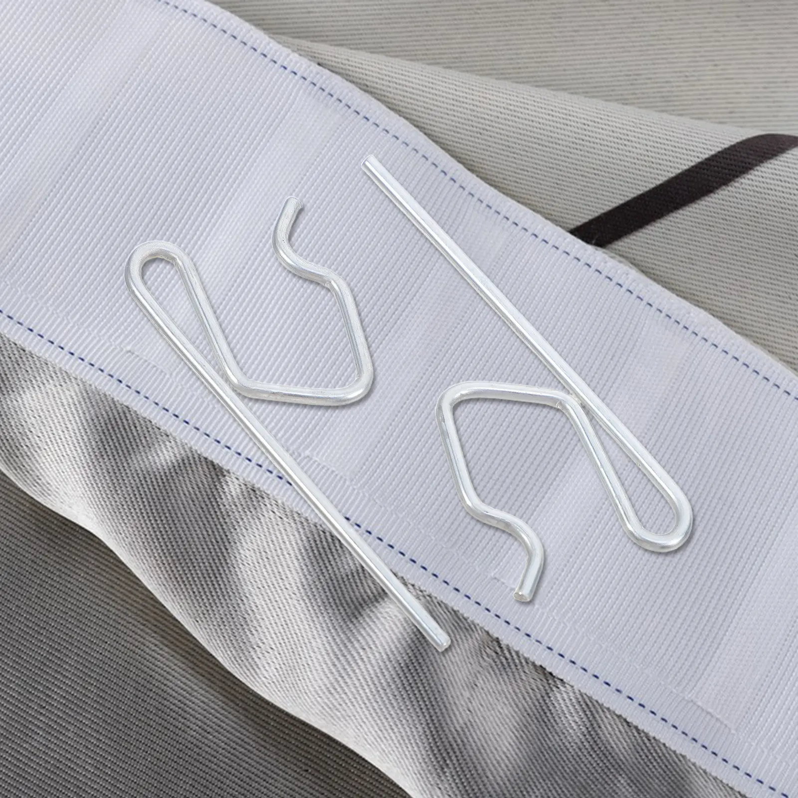 50Pcs Curtain Track Hooks Ceiling Mount Sliding Design Silver Metal Hooks for Shower Curtain Rods Drapery Tracks Space Saving