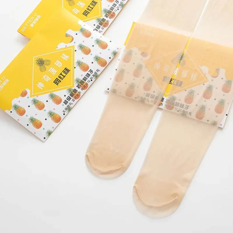 Women Tights Pineapple Socks Silk Stockings Thin Arbitrary Cut Anti-stripping Pantyhose Anti-hook Slimming Female Nylon Sock