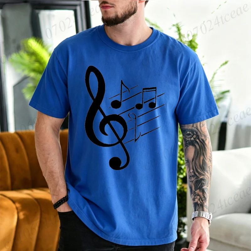 Men Women Vintage Music Note Print T Shirt Minimalist Musical Staff Graphic T-Shirts Short Sleeve Tee Tops Music Lover Gift