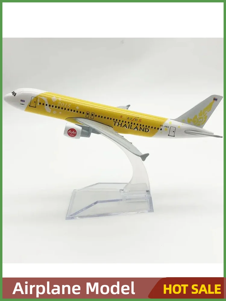 

16CM Thai yellowA320Alloy aircraft model Diecast Aviation Plane Collectible Miniature Toys for Boys Dropshipping