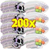200x Halloween Skull Laser Candy Packaging Bags Waterproof Packaging Bag Halloween Party Festival Candy Snack Skull Decorations