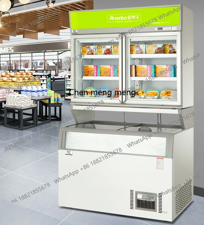 

Удобный магазин, морозильная камера для мороженого, коммерческая витрина с двойной температурой, сохранение свежести