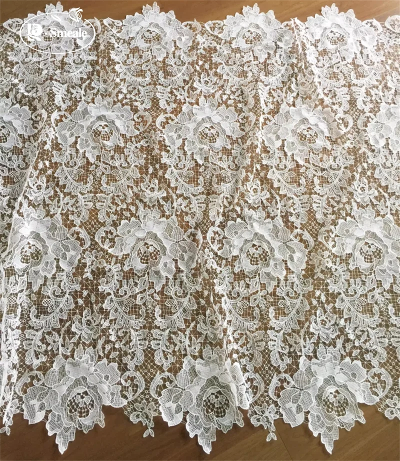 

High Quality New Fish Silk Thread Hollow Embroidery Lace Decal Fabric, DIY Sewing Bridal Veil Background Decoration Accessories