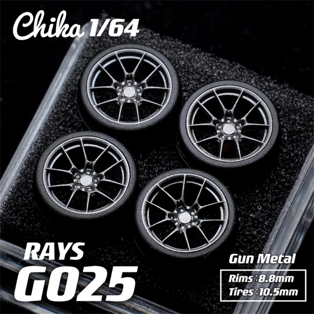 1/64 Chika Nabes Wheels Tires Luxurious Modified Parts JDM VIP for Hotwheels Tomica MiniGT Modified Wheels 10.5mm/9.7mm