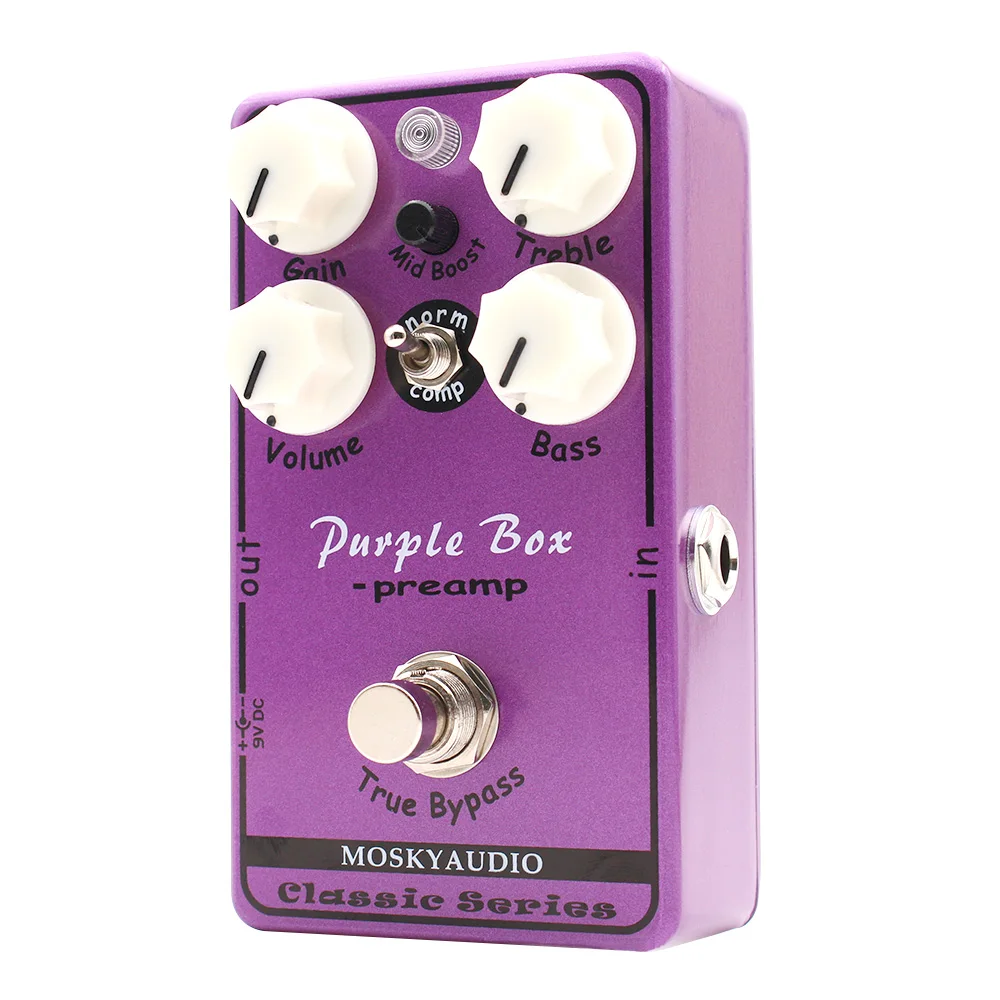 Mosky Purple Box Preamp Overdrive Effect Pedal for Electric Guitar True Bypass