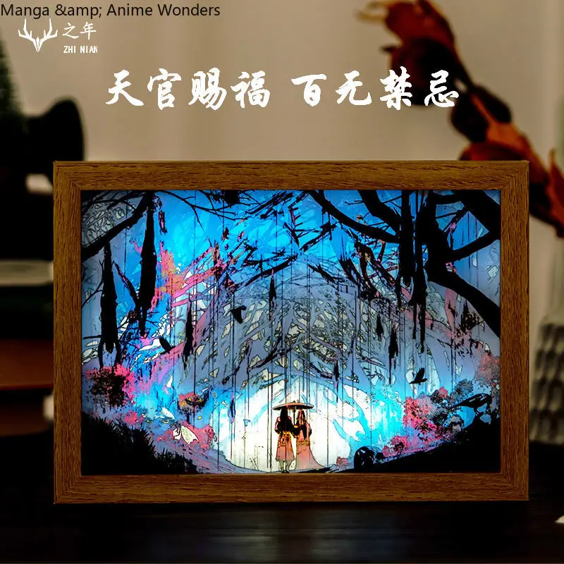 

TGCF Tian Guan Ci Fu Xielian Huacheng Anime Light Painting Atmosphere Lights Ornament Night Light Birthday Gift Desktop Ornament