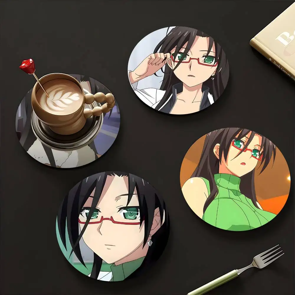 1pc Chisato Hasegawa Anime characters Wooden Coaster Colour Printing Cup Mat Home Desk Decoration Gifts