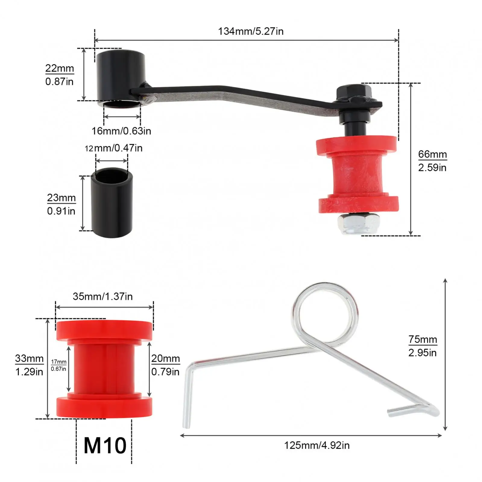 Chain Slider Tensioner Adjuster Roller Guide for ATV Quad Go Kart 4-Wheeler Chain with Spring Metal Chain Tensioner Replacement