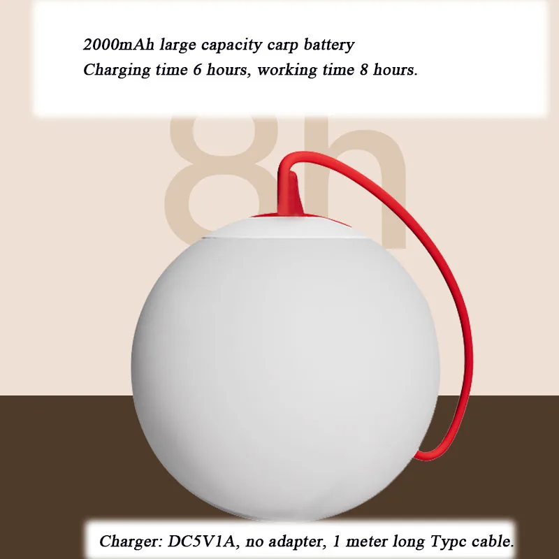 Lustre extérieur en boule LED PE durable et multifonctionnel, crash de chute et degré d'eau, charge, lumières décoratives ambiantes