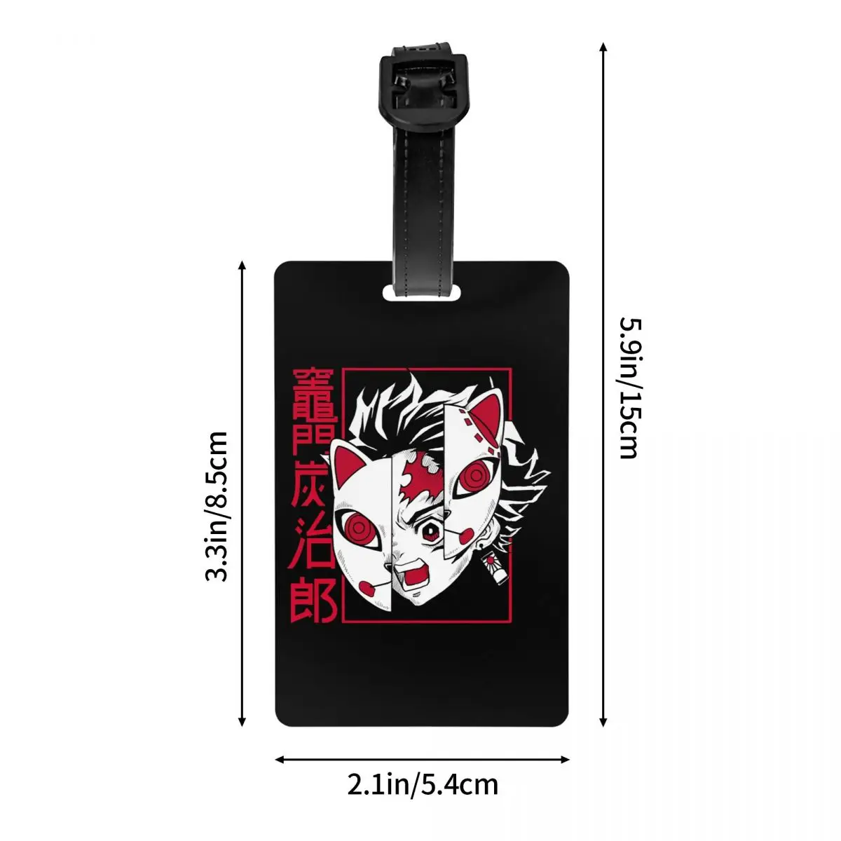 Tag bagagem com o nome do cartão de identificação, Tag bagagem, Demon Slayer, Kimetsu No Yaiba, Kamado Tanjirou, Privacy Cover, Personalizado