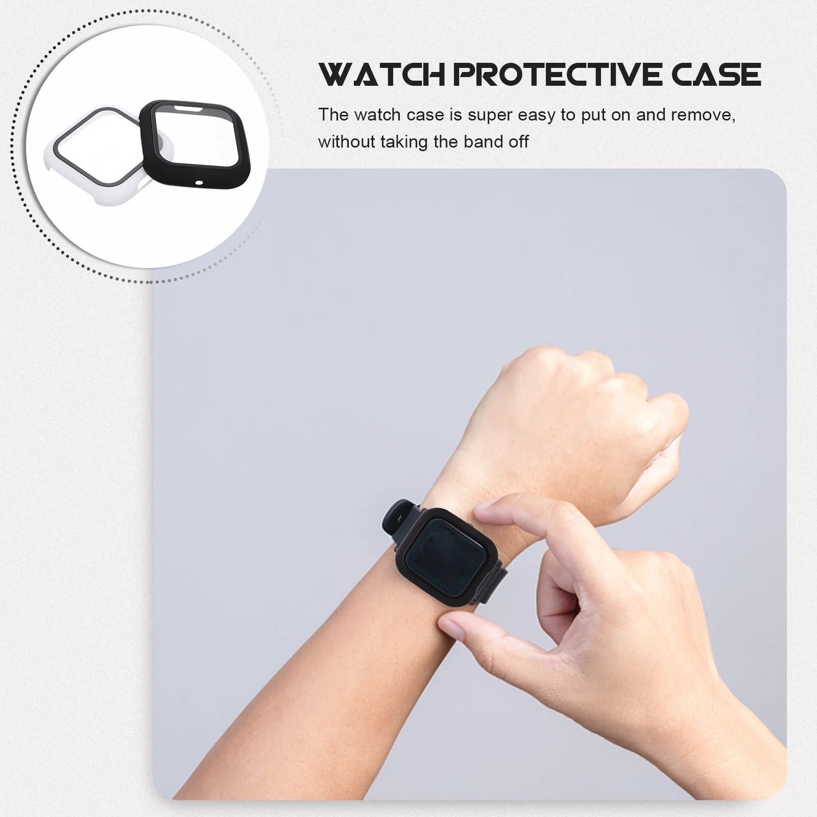 

2Pcs Protective Watch Case Hard Pc Shell Scratch Resistant Cover Durable Smartwatch Screen Guard Watch Screen Protector
