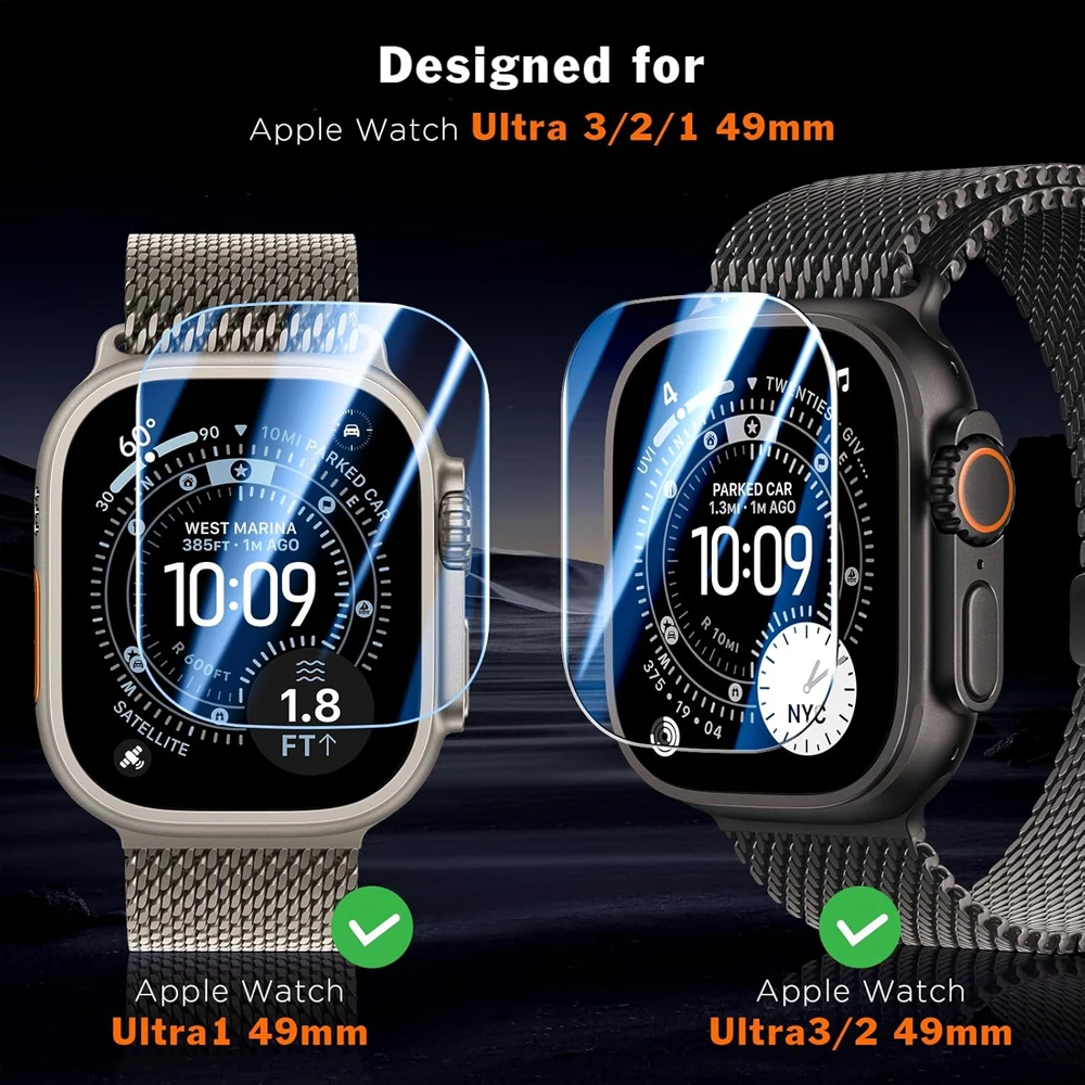 Vidrio templado para Apple Watch Ultra 3 49mm Protector de pantalla accesorios antiarañazos HD película completa iWatch Series Ultra 2 3 cubierta