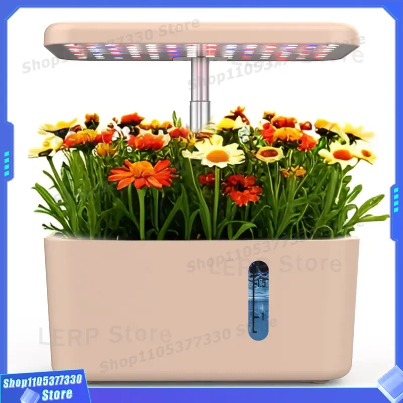 Full Spectrum LED Grow Light for Indoor Hydroponics System Intelligent Aviation Design Plastic Floor Plant Lamp Home